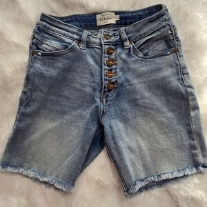 Bohme Women's Light Blue Button-Fly Jean Shorts